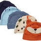Gerber Unisex Baby 5-Pack Caps, Blue Fox, 0-6 Months