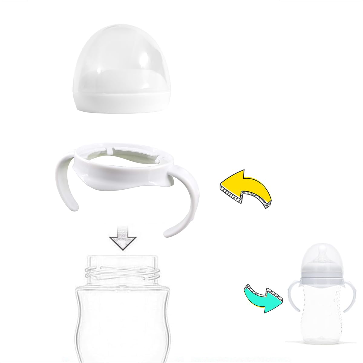 Bottle Handles Compatible For Philips Avent Natural Response Baby Feeding Bottle (Set Of 4)