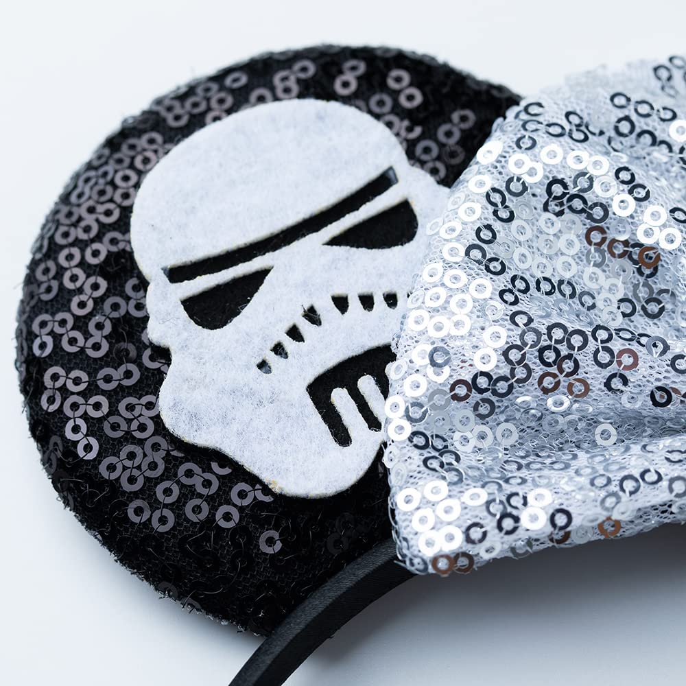 Foeran Mouse Ears Headbands Shiny Bows Mouse Ears Glitter Party Princess Decoration Cosplay Costume For Girls Women (Star Wars/W
