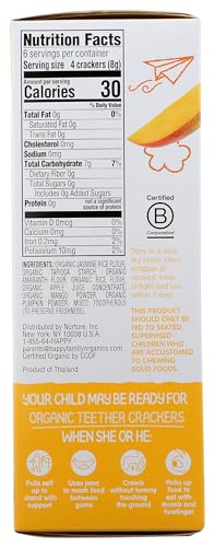 HAPPY BABY Organic Mango & Pumpkin Teether Crackers 12 Count, 1.7 OZ