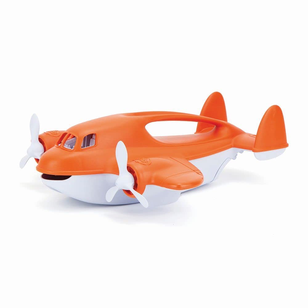 Green Toys Fire Plane - Pretend Play, Motor Skills, Kids Bath Toy Vehicle. No BPA, phthalates, PVC. Dishwasher Safe, Recycled Pl