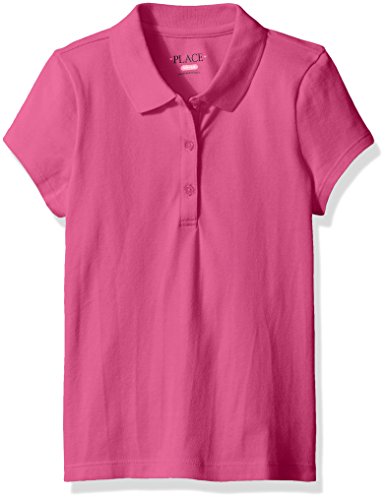 The Children'S Place Girls Uniform Pique Polo Shirt, Aurora Pink, Small Us