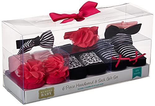 Hudson Baby Unisex Baby Headband And Socks Gift Set, Damask, One Size