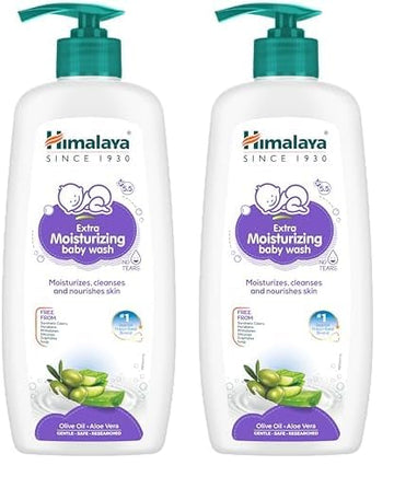 Himalaya Extra Moisturizing Baby Wash 400Ml | No Tears Formula |With Olive Oil, Aloe Vera & Milk | Cleanses And Moisturizes Baby
