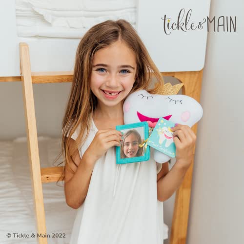 Tickle & Main Tooth Fairy Pillow Kit - 3-Piece Set, 9 x 8 in Felt Cover - Holder Pocket, Interactive Notepad & Photo Pouch - Boy