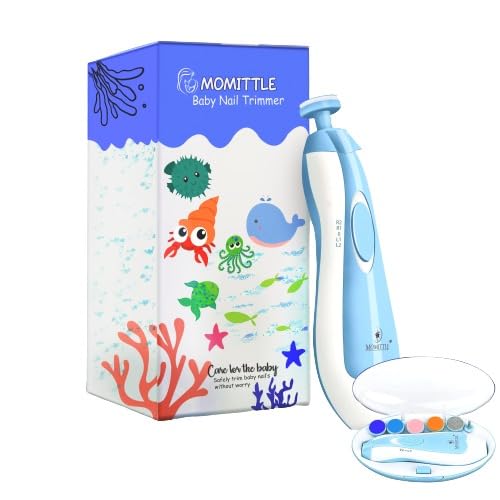 Momittle Baby Nail Trimmer New Born With Lights | Electric Baby Nail Cutter 06 Months With Multiple Filer Heads Adjustment | Ne