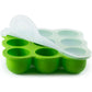 Silicone Baby Food Storage Container And Freezer Tray - Food-Grade Silicone Mold With Clip-On Lid - 9 X 2.5 Oz Easy Out Portions