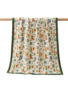 Baby Muslin Quilt Blanket with Print, Navy Blue (Green)