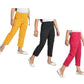 Girls Soft Cotton Allover Printed Pyjamas Lower for Summer (Pack of 3) Yellow::Dark Grey::Magenta