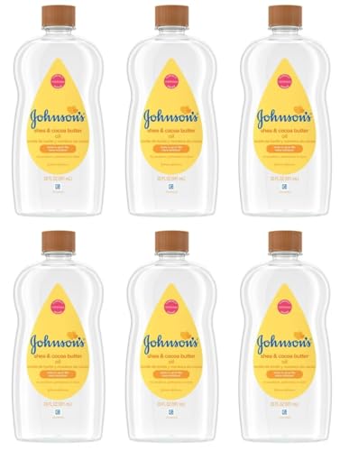 Johnsons Baby Oil Shea & Cocoa Butter 20 Ounce (591Ml) (6 Pack)