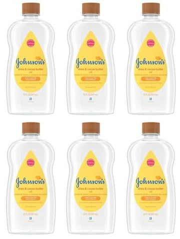 Johnsons Baby Oil Shea & Cocoa Butter 20 Ounce (591Ml) (6 Pack)