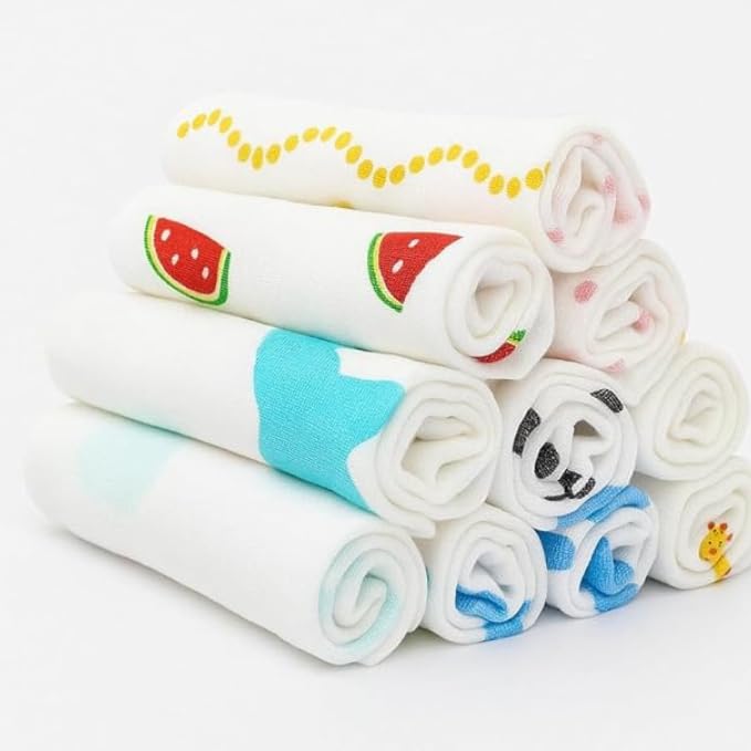 Bhoomi Impex Muslin Baby Washcloths For Newborn  Ultra Soft & Gentle Wipes  12X12 Inch Reusable Face Towels  Multicolour Pack