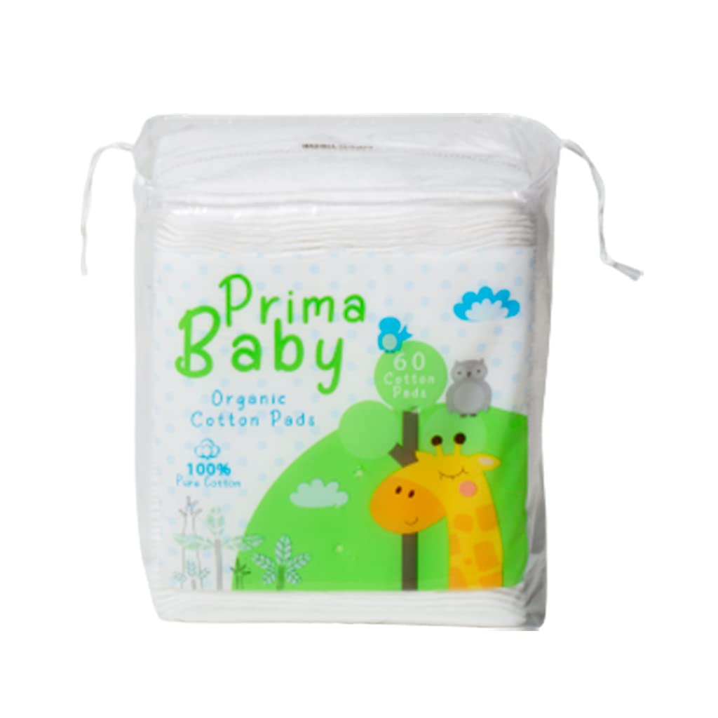 Primababy Cotton Squares, Soft And Gentle, Chemical Free, 60 Pieces