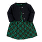 Hudson Baby Baby Girls Cotton Dress And Cardigan Set, Forest Green Plaid, 3-6 Months