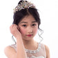 Yovecathou Girls Tiara Princess Crown Pink Headband Rhinestone Hairpiece For Halloween Costume Wedding Bridal Prom Birthday Part