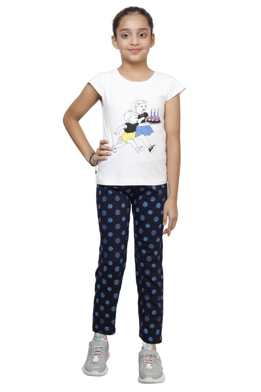 Girls Printed Cotton Regular Fit Pyjamas Lower (Pack of 2) Multicolor7