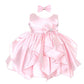 Fairy Dolls Baby Girl Bubble Hem Dress (Satinmix01211_Baby Pink_612 Months)
