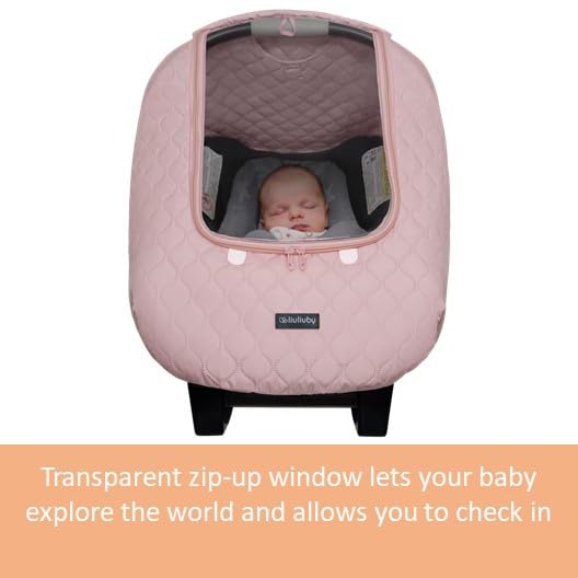Liuliuby Baby Car Seat Weather Shield | Warm Quilted Winter Cover With Clear Window For Infant Carseat | Keeps Babies & Newborn