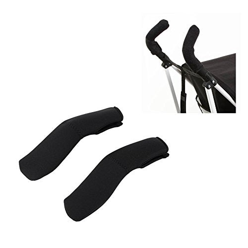 2Pcs/Pair Baby Stroller Armrest Cover, Removable Zipper Crossbar Elastic Dust-Proof Protector Sleeve For Pushchair Pram, Black