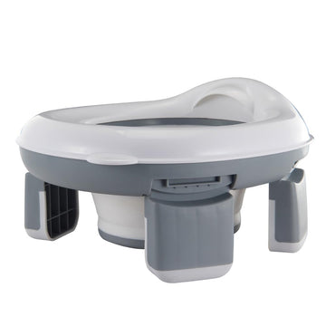Honboom Kids Travel Potty | Foldable Car Potty | Potty Training Toilet W/Travel Bag & Potty Liners For Indoor And Outdoor (Gray)