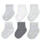 Fruit Of The Loom Baby 6-Pack All Weather Crew-Length Socks, Mesh & Thermal Stretch - Unisex, Girls, Boys (12-24 Months, Grey)