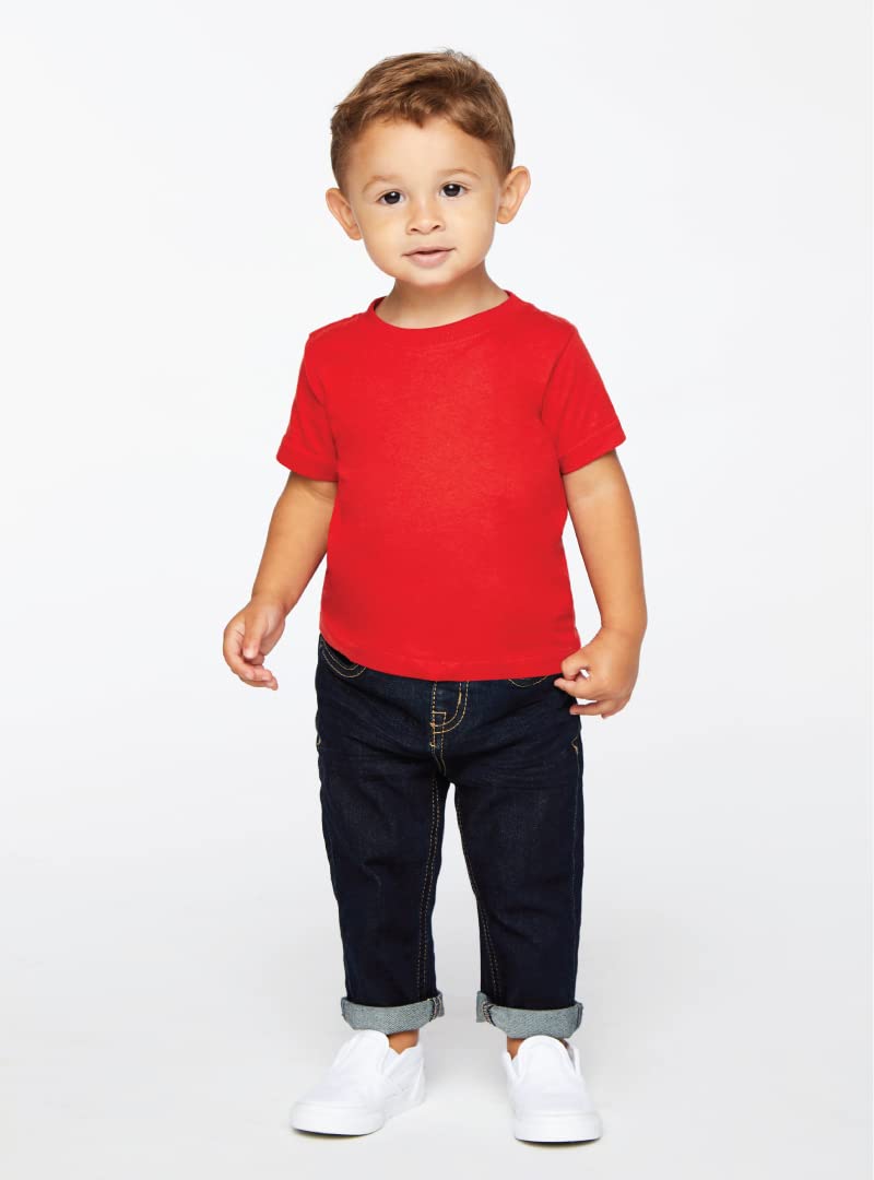 Rabbit Skins Infant 100% Cotton Jersey Short Sleeve Tee, Orange, 18 Months