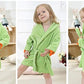 C-Young Kids Bath Robe Toddler Cotton Towel Animal Dinosaur Hooded Bathrobe, Green, S Size For 1-3 Ages Baby