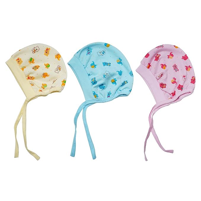 Baby Cap 03/36/69/912/Months New Born Baby Girls & Boys Finest Hosiery Cotton Double Layer Knot Caps Set/Infant/Hat/Toppi/Ka
