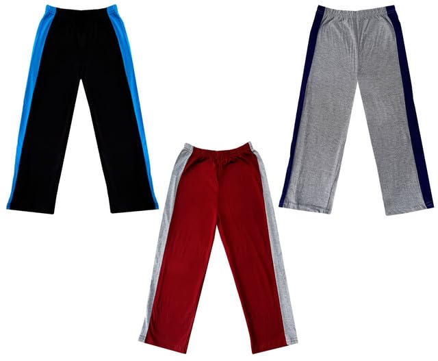 Girls Solid Cotton Side Patta Regular Pyjamas Lower (Pack of 3) Grey::Maroon::Black