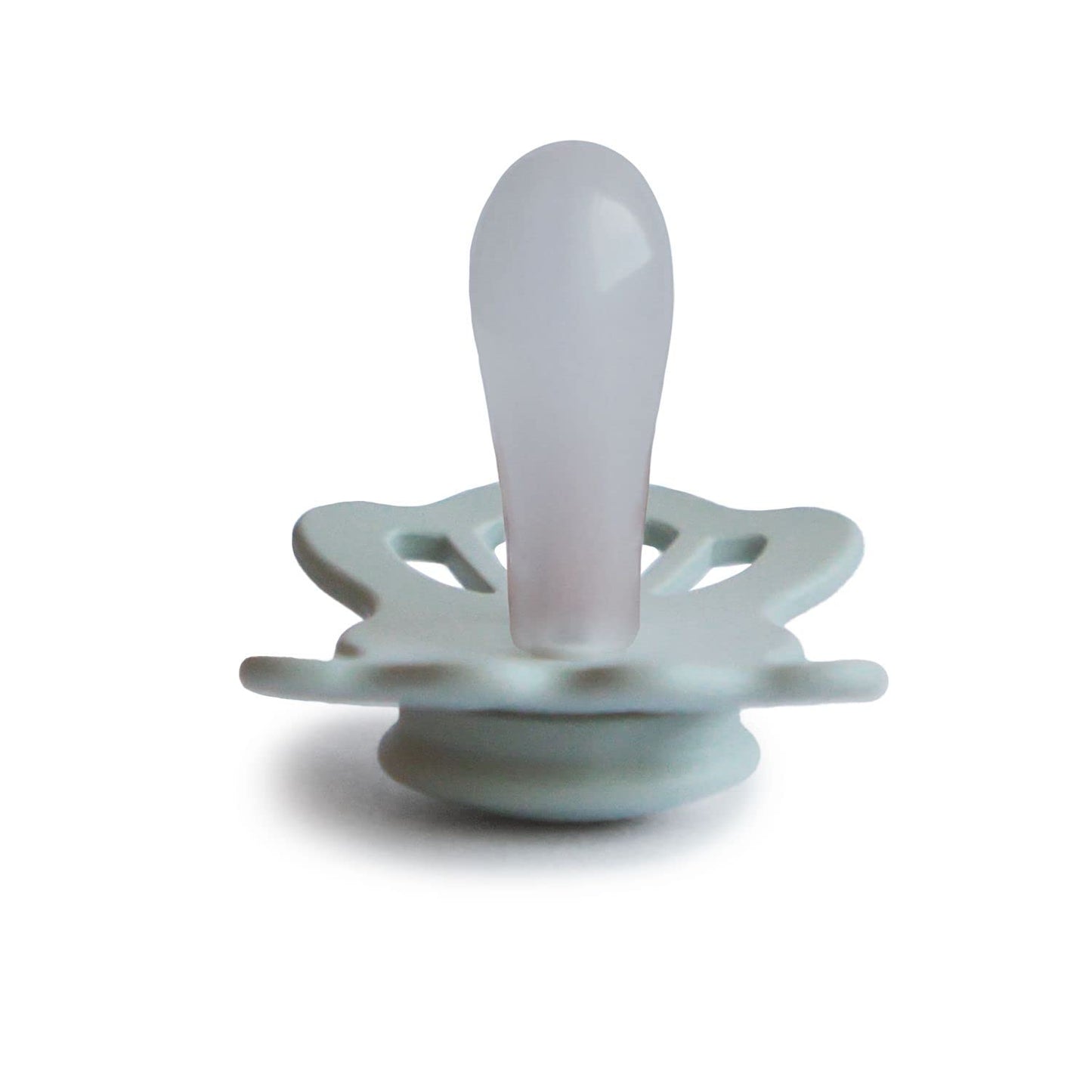 Frigg Lucky Symmetrical Silkysoft Silicone Baby Pacifier | Made In Denmark | Bpa-Free (Cream/Sage, 0-6 Months)