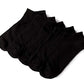 Lealdealz Ankle Length Socks For Men And Women, Pack Of 5 Cotton Socks  Black Coloured  Free Size