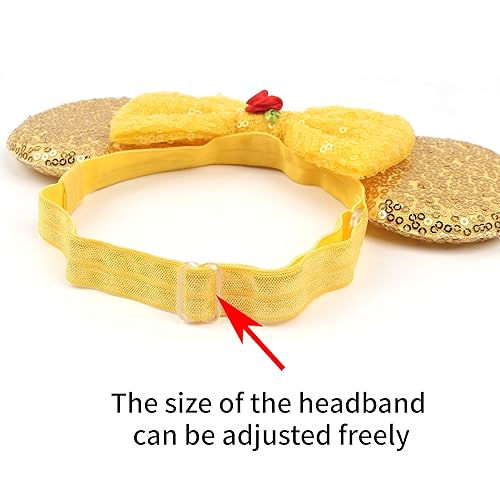 Bianbaistar Newborn Bows For Girls Toddler Hair Bows Snow White Elastic Adjustable Headband Mouse Ears Scrunchies Essencial Acce