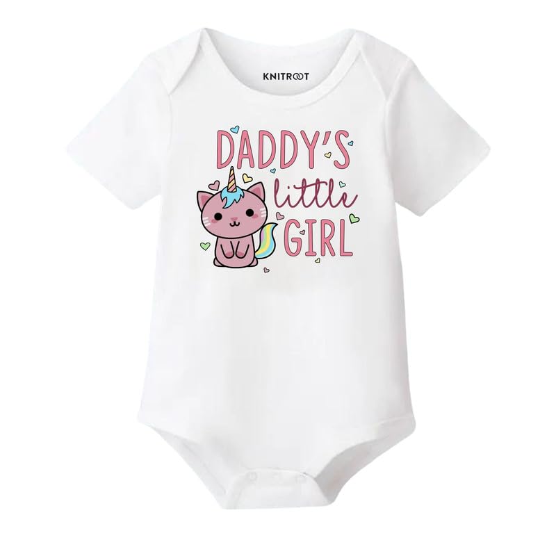 Knitroot Dad Family Special Onesies, Unisex Baby Kids Cotton Lycra Envelope Neck Half Sleeve White Romper, Bodysuit, Sleepsuit, 