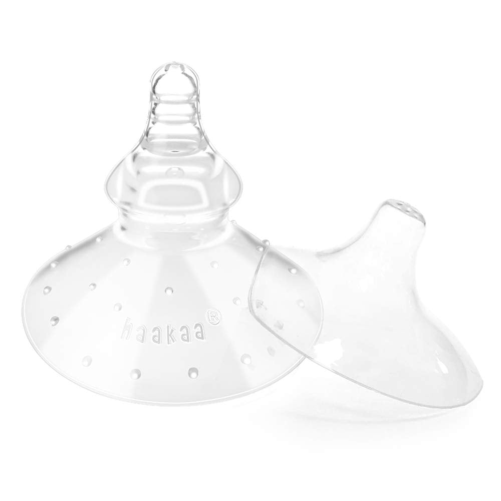 Haakaa Nipple Shields For Nursing Newborn Silicone Nippleshield For Breastfeeding With Carry Case Combo, 2Pc