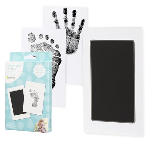 Pearhead Newborn Baby Handprint Or Footprint    Clean-Touch    Ink Pad, Black