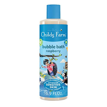 Childs Farm, Kids Bubble Bath For Dry, Sensitive Skin, Organic Raspberry, Gently Cleanses & Soothes, Vegan, Cruelty-Free, 16.9 F