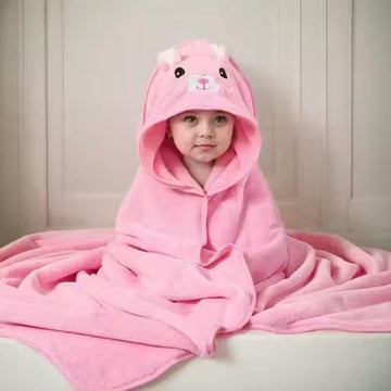 Zoroo Baby Hooded Towel for Toddler, Large Absorbent Bath Towel for Newborn Boy Girl, Green, 79 x 79 cm (Pink)