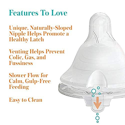 Evenflo Feeding Balance + Wide Neck Printed Bottles, 9Oz 2Pk, With Pacifier