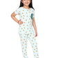 White Dahlia Cotton Sunflower Print || Night Suit for Kid Girl || Cotton Night Dress Kid Girl || Night Dress for Girls || Baby G