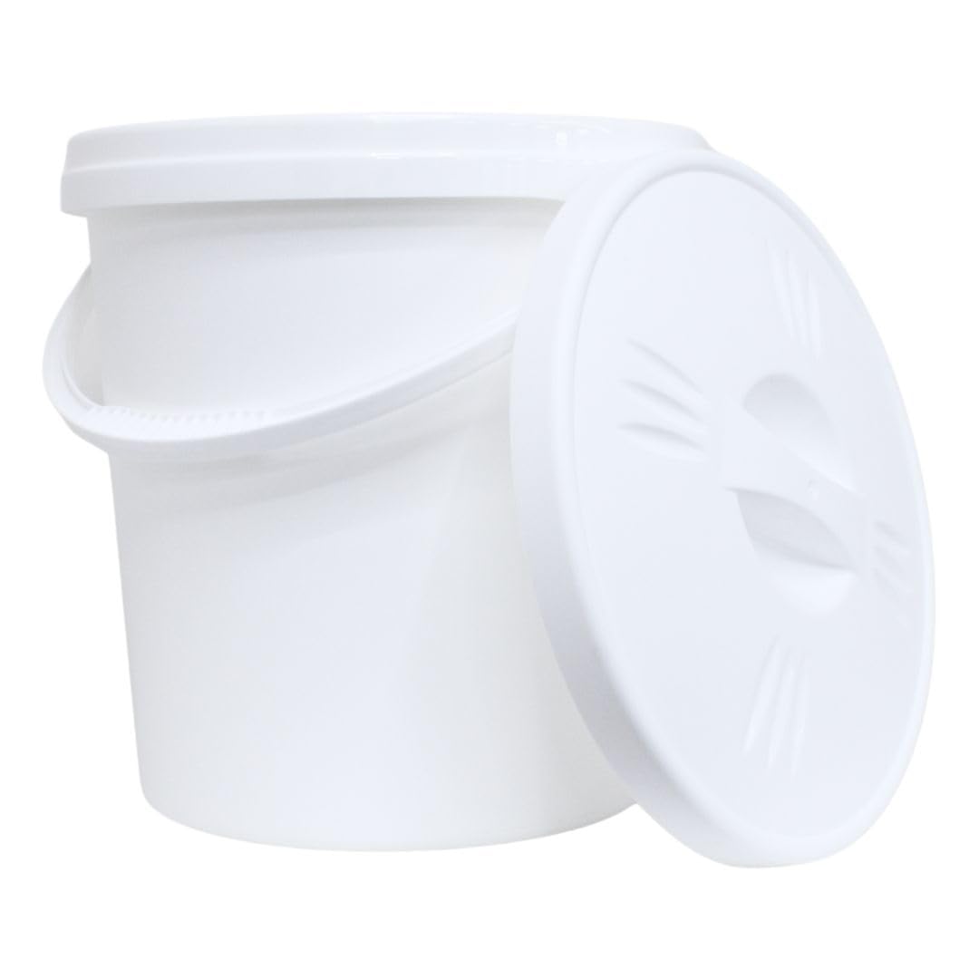 Junior Joy 16L Nappy Storage Pail with Secure Lid and Handle  White  Durable, OdourBlocking Bin for Baby Nappies, Laundry, To