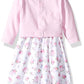 Luvable Friends Baby Girls And Cardigan Casual Dress, Pink Floral, 0-3 Months Us