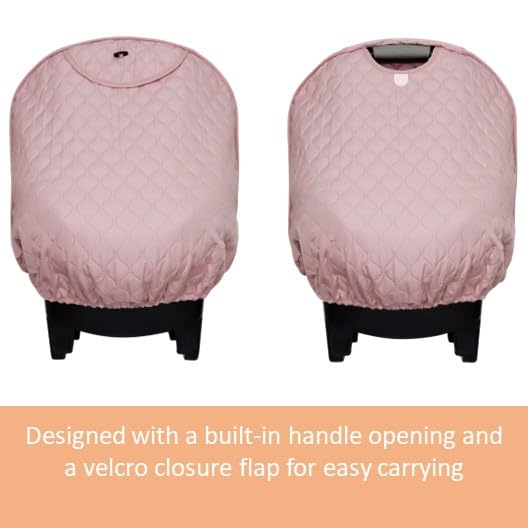 Liuliuby Baby Car Seat Weather Shield | Warm Quilted Winter Cover With Clear Window For Infant Carseat | Keeps Babies & Newborn