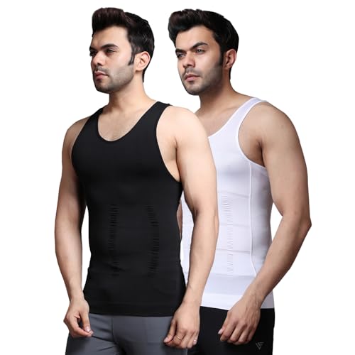 Ff Slim Fit Tummy Tucker Vest For Men Gynecomastia Compression Shirts Belly Slimmer For Men Shapewear Stretchable Undershirt Ves