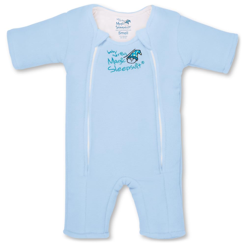 Magic Sleepsuit Baby Merlins Microfleece Baby Transition Swaddle - Baby Sleep Suit - Blue - 6-9 Months