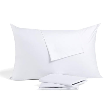 Ambition Home Toddler 14X20 Inch White Solid Zipper Closer Pillowcase Set Of 2 Pc 500 Thread Count 100% Soft Egyptian Cotton Dec
