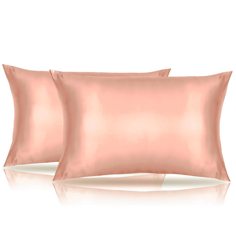 Travel Pillow Case Cover 2 Pack Toddler Pillow Cases 14 X 20 Breathable Silky Soft Satin Toddler Pillowcase Jade Pink Baby Pillo