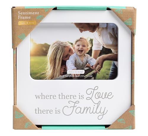 Kate & Milo Where There is Love THere Is Family Photo Keepsake Frame - New Baby & Mom Gift, Expecting Parents Keepsake- White