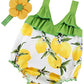 Princesasa Floral Sunsuit Newborn Yellow Lemon Romper Headband Baby Girl'S Clothes,9Ed90,0-6 Months(Size S)
