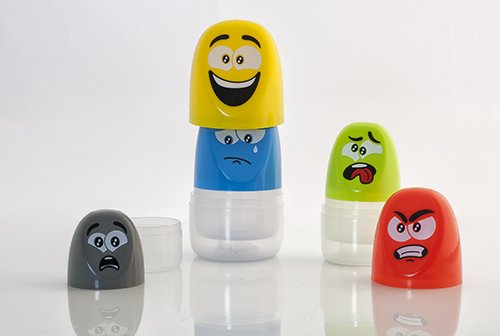 Miniland Emoticapsules. Multicolor and Funny Toy which Represent The Basic Emotions and Invite Children from 2 to 6 Years to Rec
