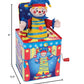Schylling Silly Circus Jack in the Box - Classic Childrens Musical Toy - Colorful Embossed Tin Box and Friendly Plush - Age 18